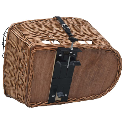 Cestino Posteriore Bici e Copertura 55x31x36cm Salice Naturale | homemem39