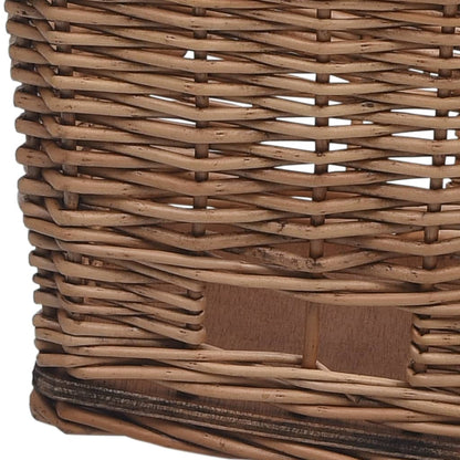 Cestino Posteriore Bici e Copertura 55x31x36cm Salice Naturale | homemem39