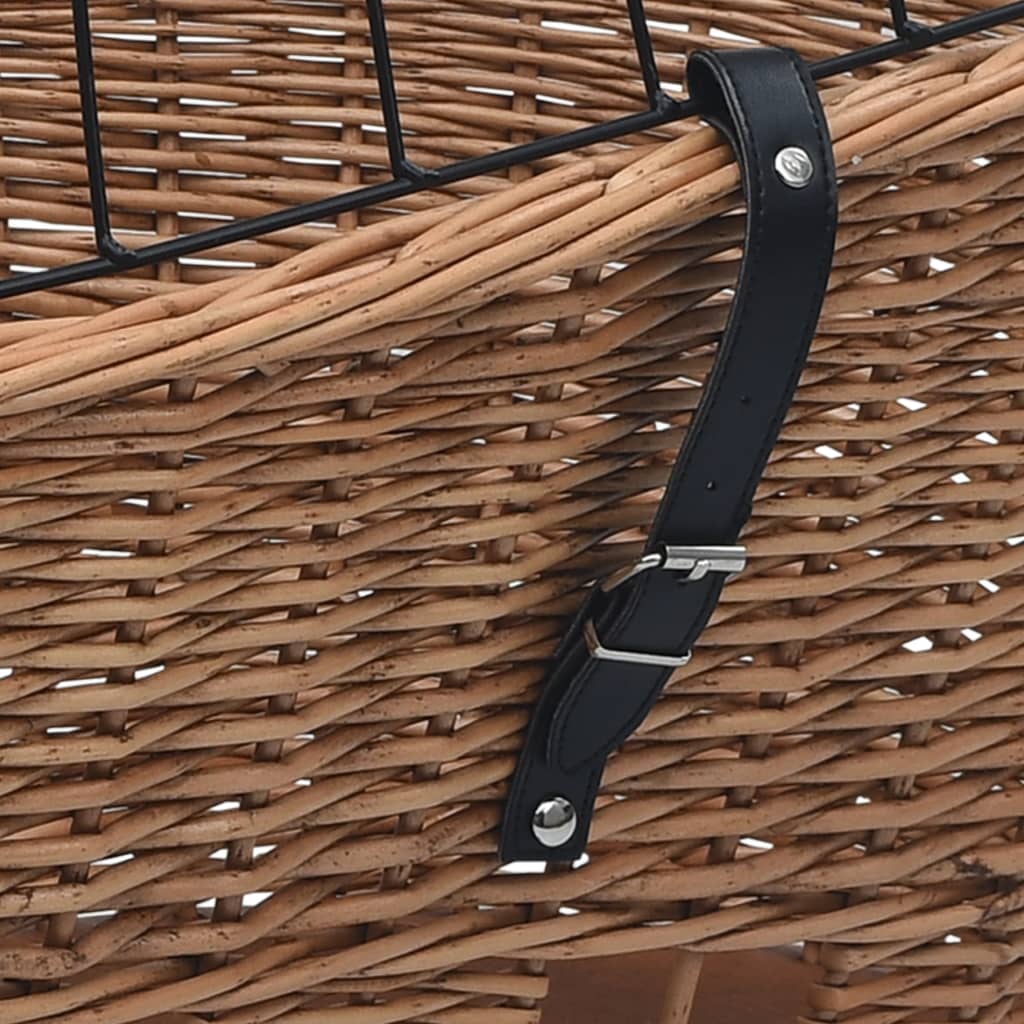 Cestino Posteriore Bici e Copertura 55x31x36cm Salice Naturale | homemem39