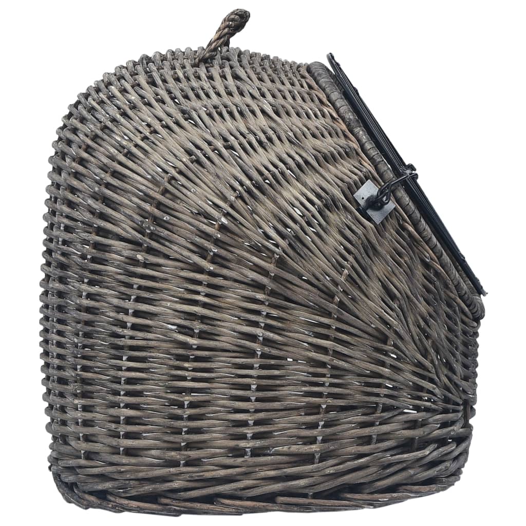 Trasportino per Gatti Grigio 45x35x35 cm in Salice Naturale | homemem39