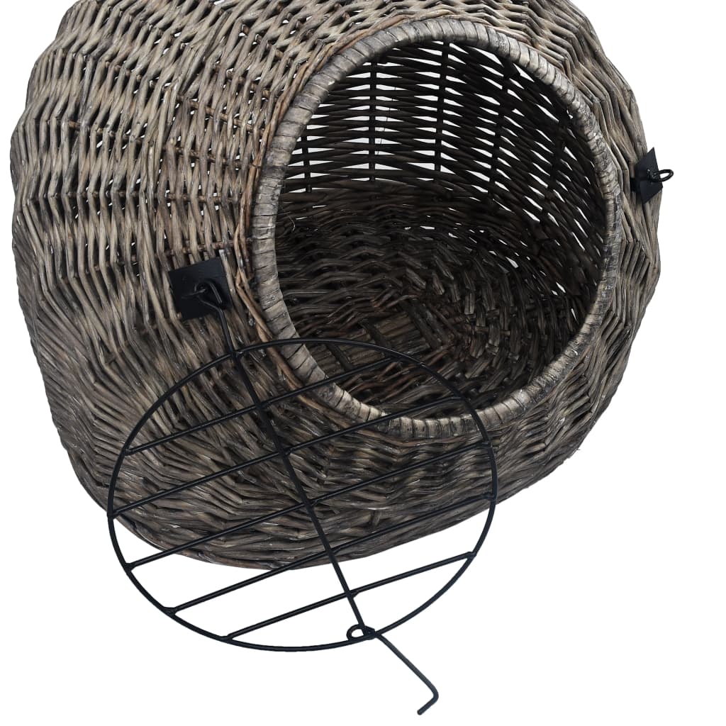 Trasportino per Gatti Grigio 45x35x35 cm in Salice Naturale | homemem39