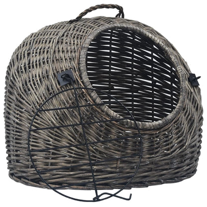 Trasportino per Gatti Grigio 60x45x45 cm in Salice Naturale | homemem39