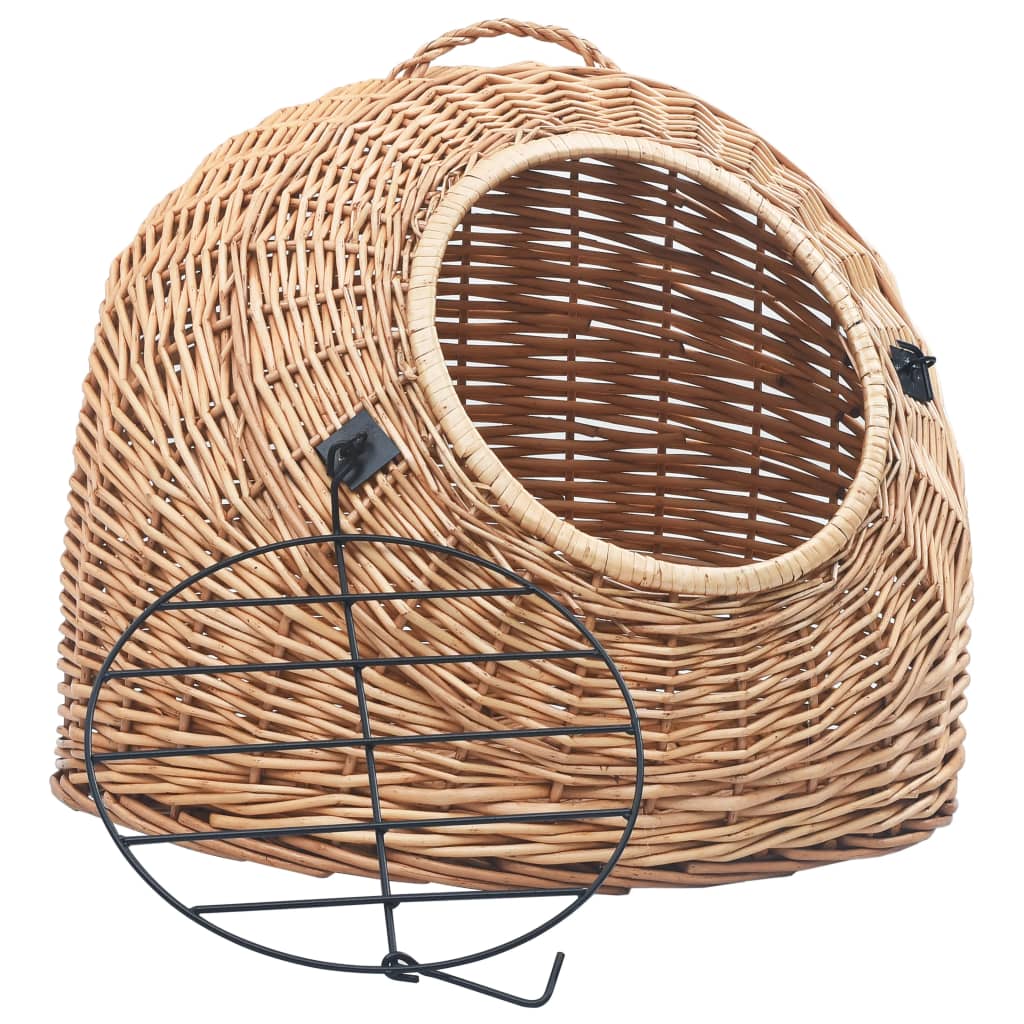Trasportino per Gatti 45x35x35 cm in Salice Naturale - homemem39