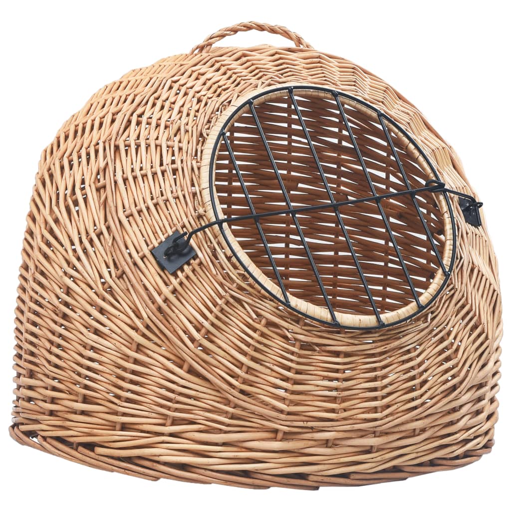 Trasportino per Gatti 45x35x35 cm in Salice Naturale - homemem39