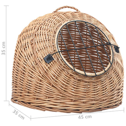 Trasportino per Gatti 45x35x35 cm in Salice Naturale - homemem39