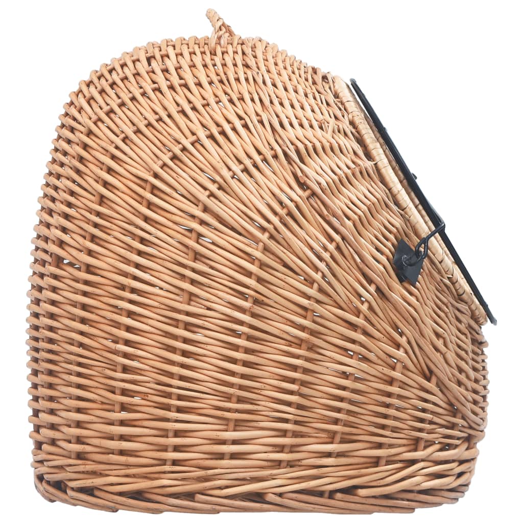 Trasportino per Gatti Grigio 50x42x40 cm in Salice Naturale - homemem39