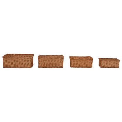 Set Cestini Impilabili 4 pz Marroni in Salice - homemem39