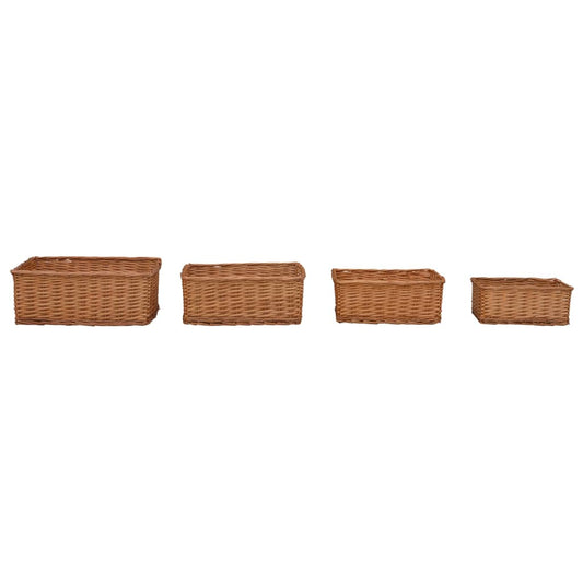 Set Cestini Impilabili 4 pz Marroni in Salice - homemem39