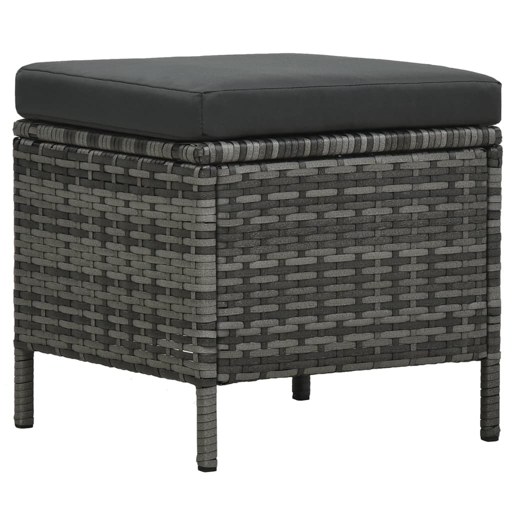 Set Divani da Giardino 4 pz con Cuscini in Polyrattan Grigio - homemem39