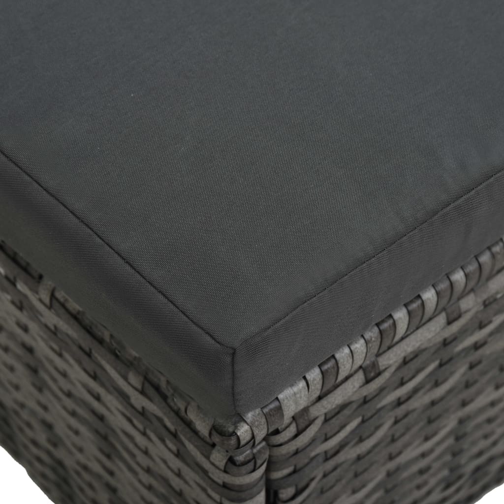 Set Divani da Giardino 4 pz con Cuscini in Polyrattan Grigio - homemem39