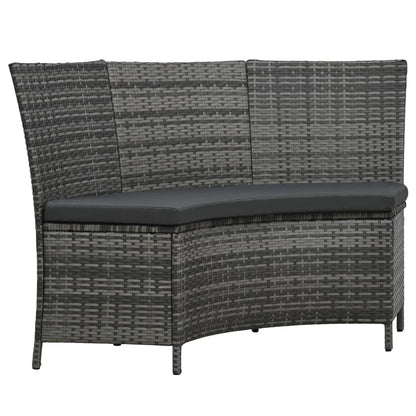 Set da Pranzo per Esterni 7 pz con Cuscini in Polyrattan Grigio | homemem39