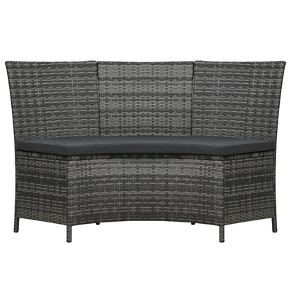 Set da Pranzo per Esterni 7 pz con Cuscini in Polyrattan Grigio | homemem39