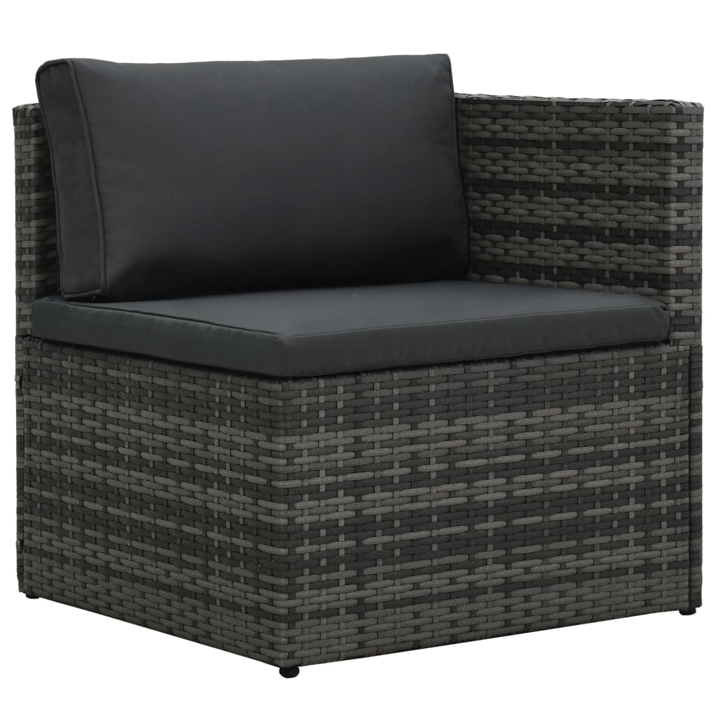 Set Divani da Giardino 5 pz con Cuscini in Polyrattan Grigio | homemem39