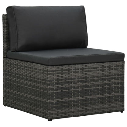 Set Divani da Giardino 5 pz con Cuscini in Polyrattan Grigio | homemem39
