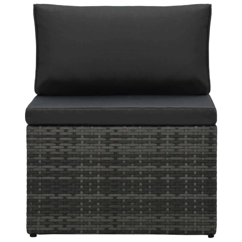 Set Divani da Giardino 5 pz con Cuscini in Polyrattan Grigio | homemem39