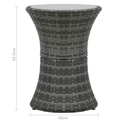 Set da Bistrot 3 pz con Cuscini in Polyrattan Grigio | homemem39