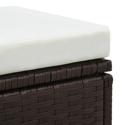 Set Divani da Giardino 3 pz con Cuscini in Polyrattan Marrone | homemem39