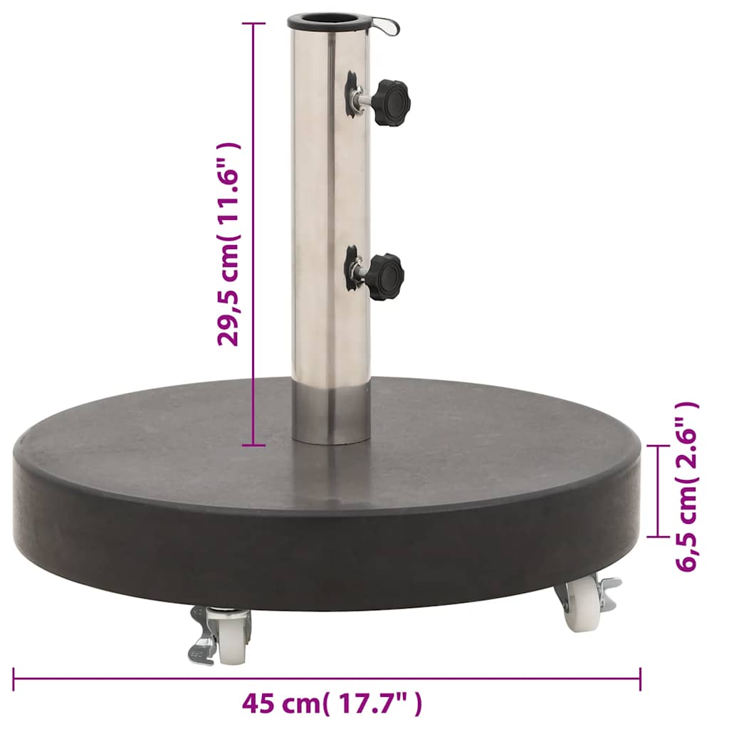 Base per Ombrellone in Granito 30 kg Circolare Nera | homemem39