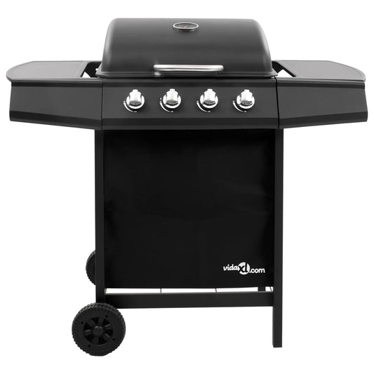 Griglia Barbecue a Gas con 4 Bruciatori Nera - homemem39