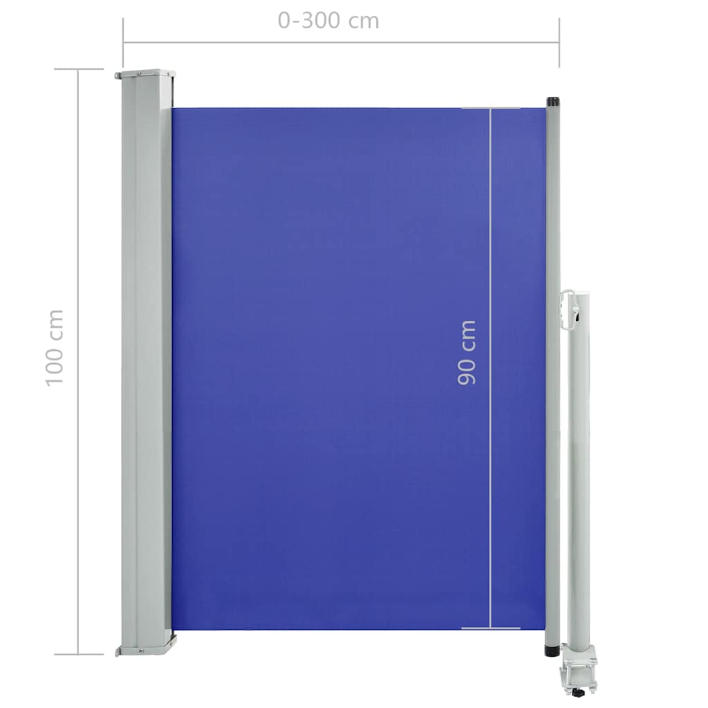Tenda Laterale Retrattile per Patio 100x300 cm Blu - homemem39