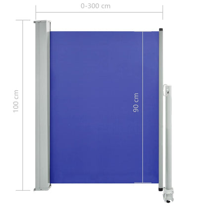 Tenda Laterale Retrattile per Patio 100x300 cm Blu - homemem39