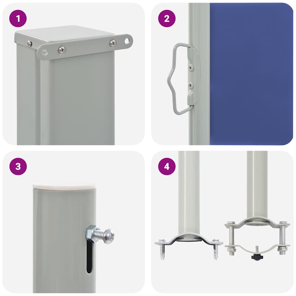 Tenda Laterale Retrattile per Patio 100x300 cm Blu