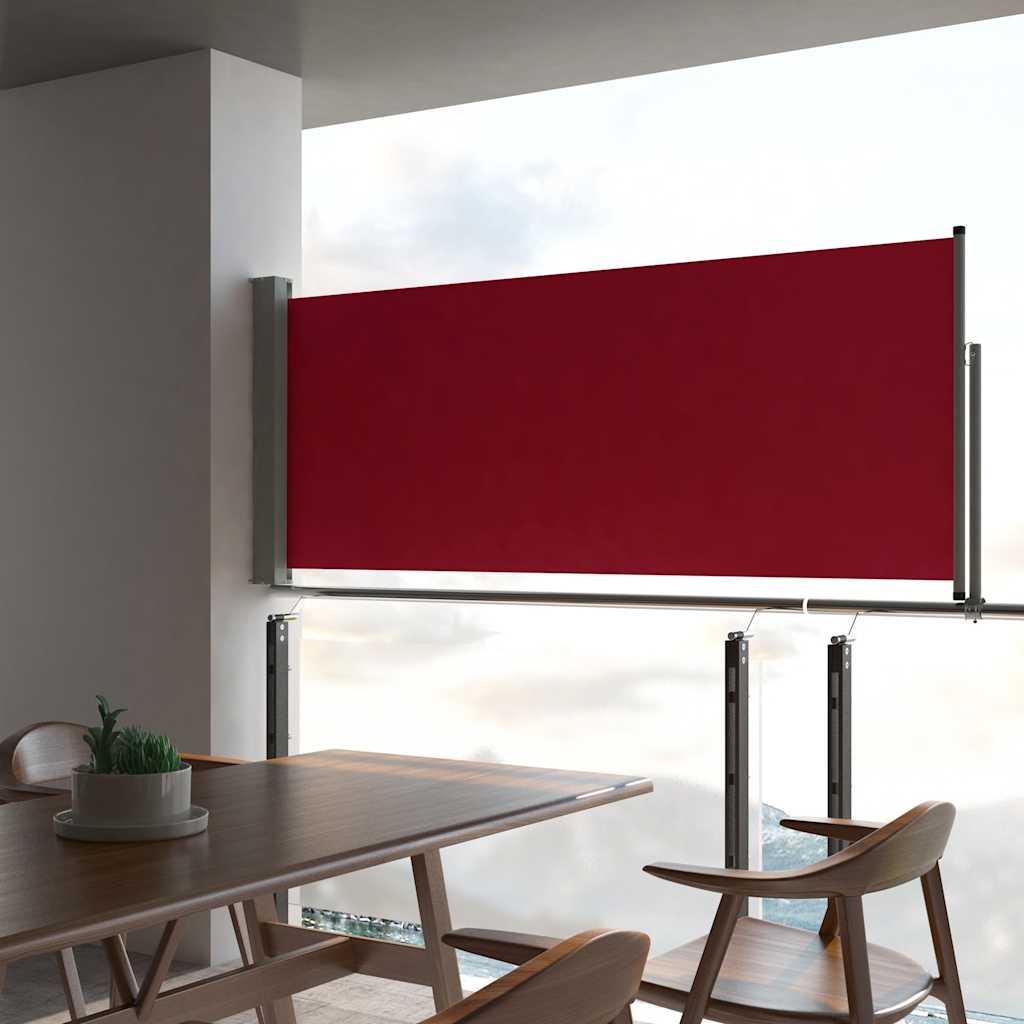 Ausziehbare Seitenmarkise für Terrasse, 100 x 300 cm, Rot