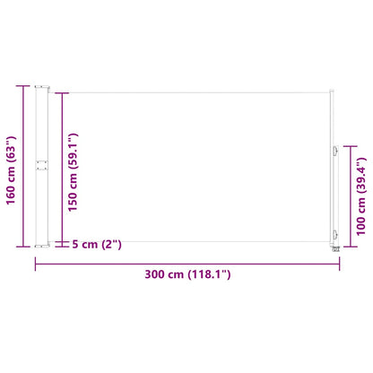 Tenda Laterale Retrattile per Patio 160x300 cm Rossa - homemem39