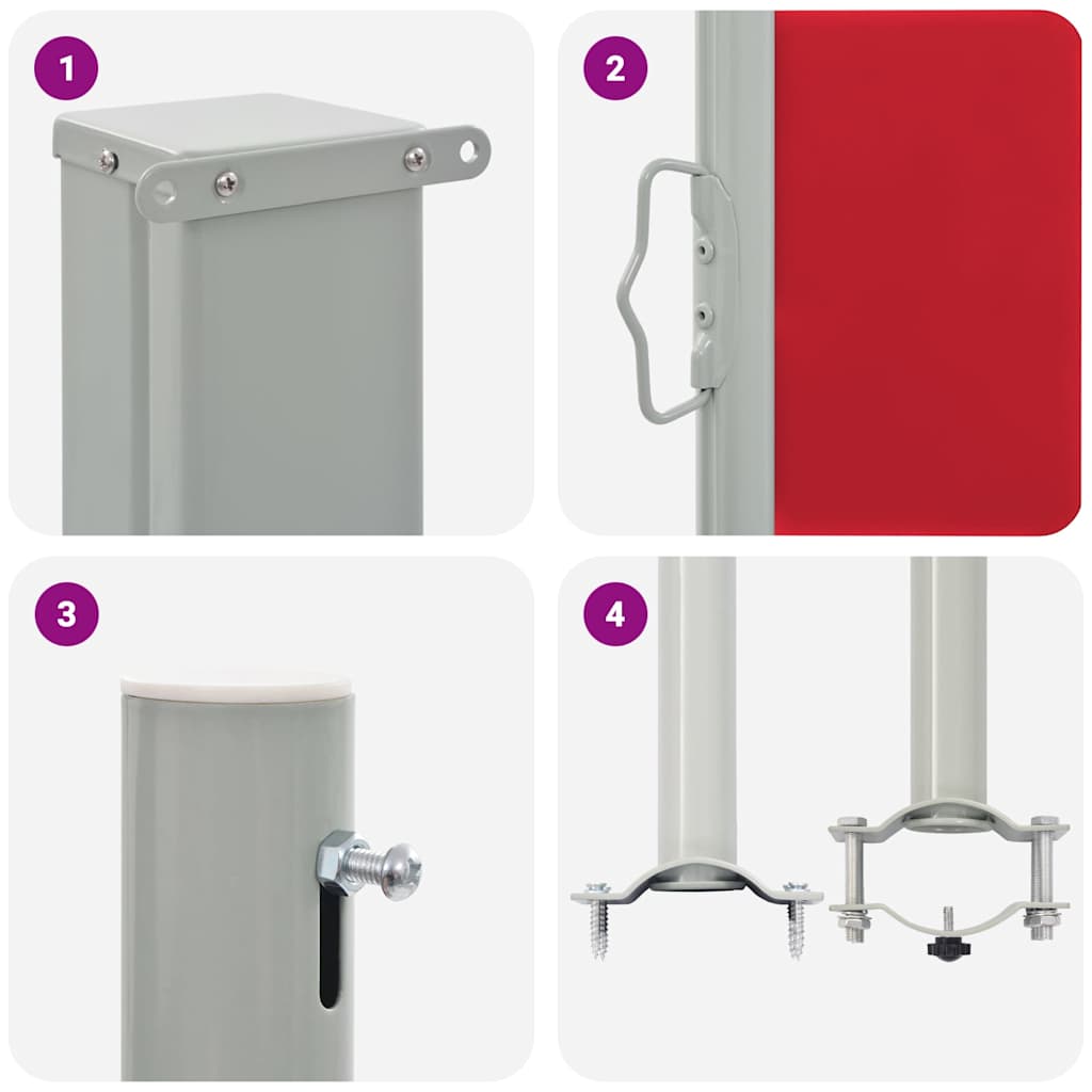 Retractable Side Awning for Patio 160x300 cm Red