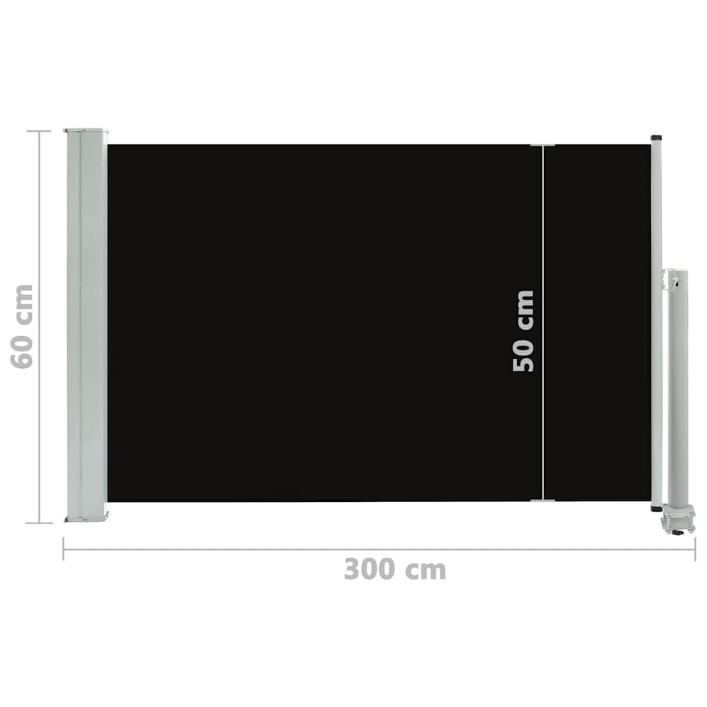 Tenda Laterale Retrattile per Patio 60x300 cm Nero - homemem39