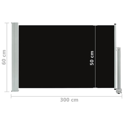 Tenda Laterale Retrattile per Patio 60x300 cm Nero - homemem39