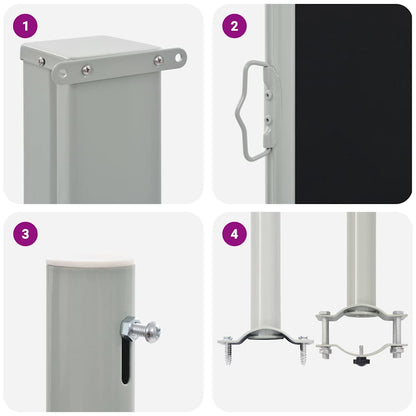 Retractable Side Awning for Patio 60x300 cm Black