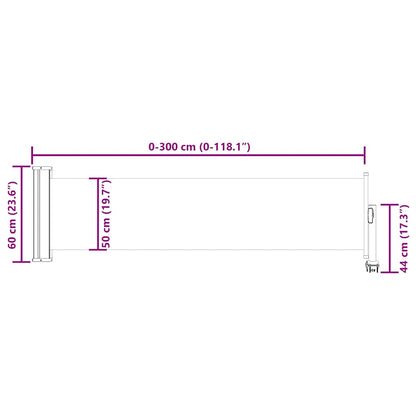 Retractable Side Awning for Patio 60x300 cm Black