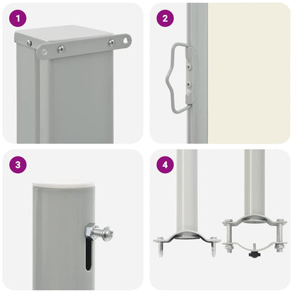 Retractable Side Awning for Patio 60x300 cm Cream