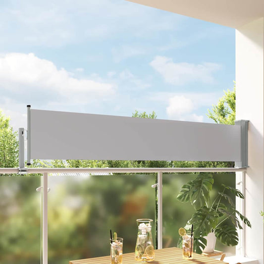 Ausziehbare Seitenmarkise für Terrasse, 60 x 300 cm, Grau