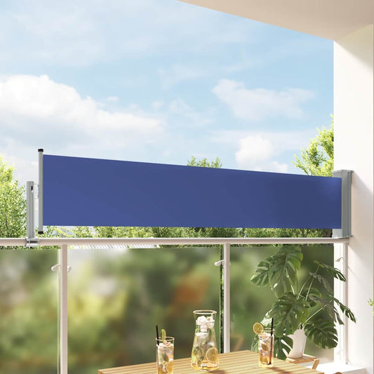 Ausziehbare Seitenmarkise für Terrasse, 60 x 300 cm, Blau