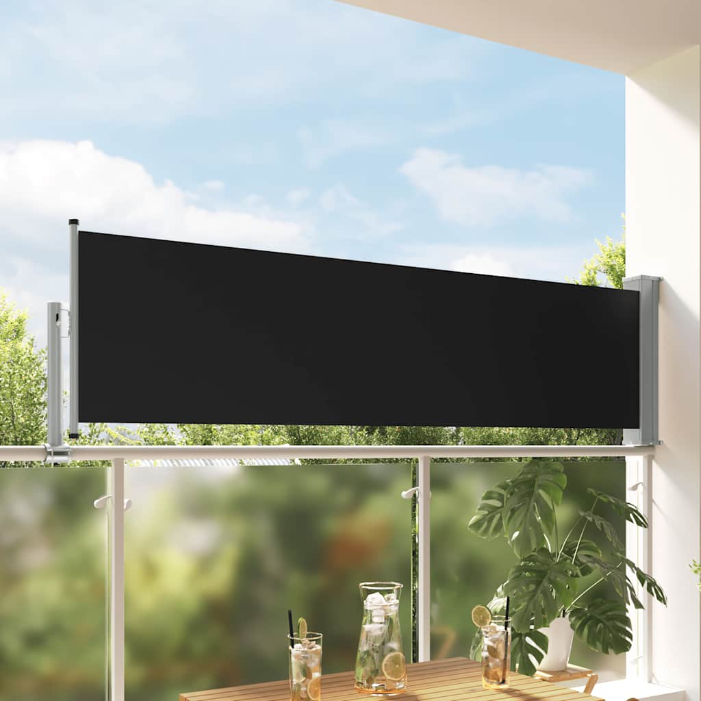 Retractable Side Awning for Patio 80x300 cm Black