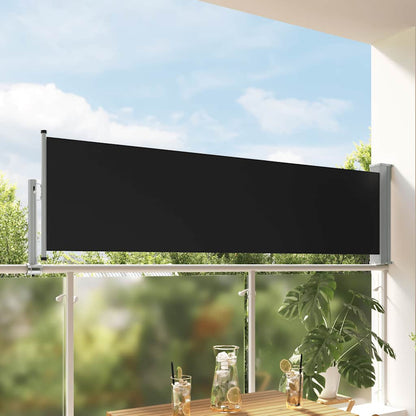 Retractable Side Awning for Patio 80x300 cm Black