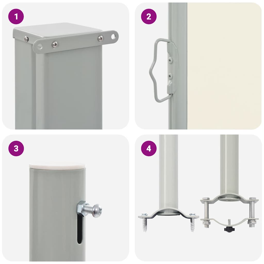 Retractable Side Awning for Patio 80x300 cm Cream