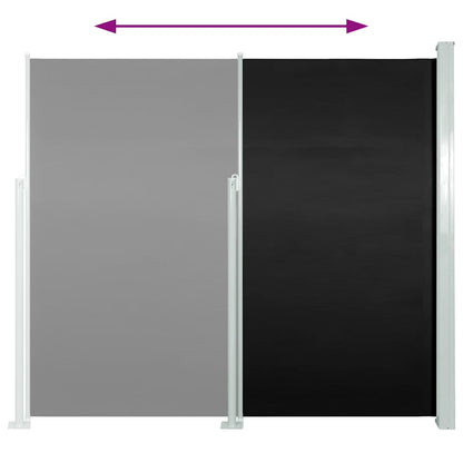 Tenda Laterale Retrattile per Patio 170x300 cm Nera - homemem39