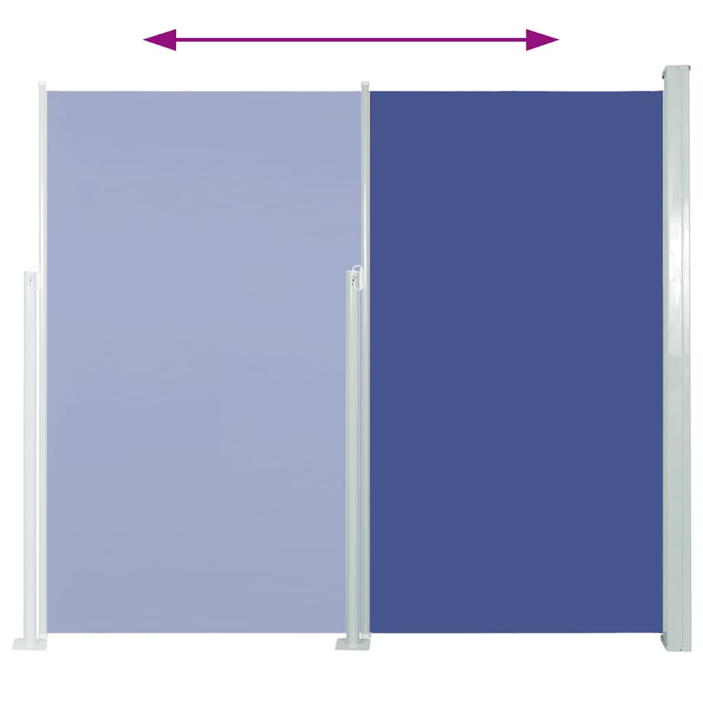 Tenda Laterale Retrattile per Patio 170x300 cm Blu - homemem39