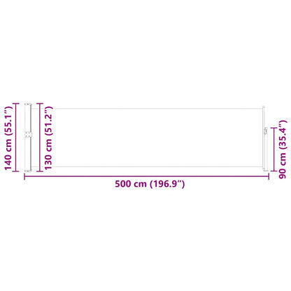 Tenda Laterale Retrattile per Patio 140x500 cm Rossa