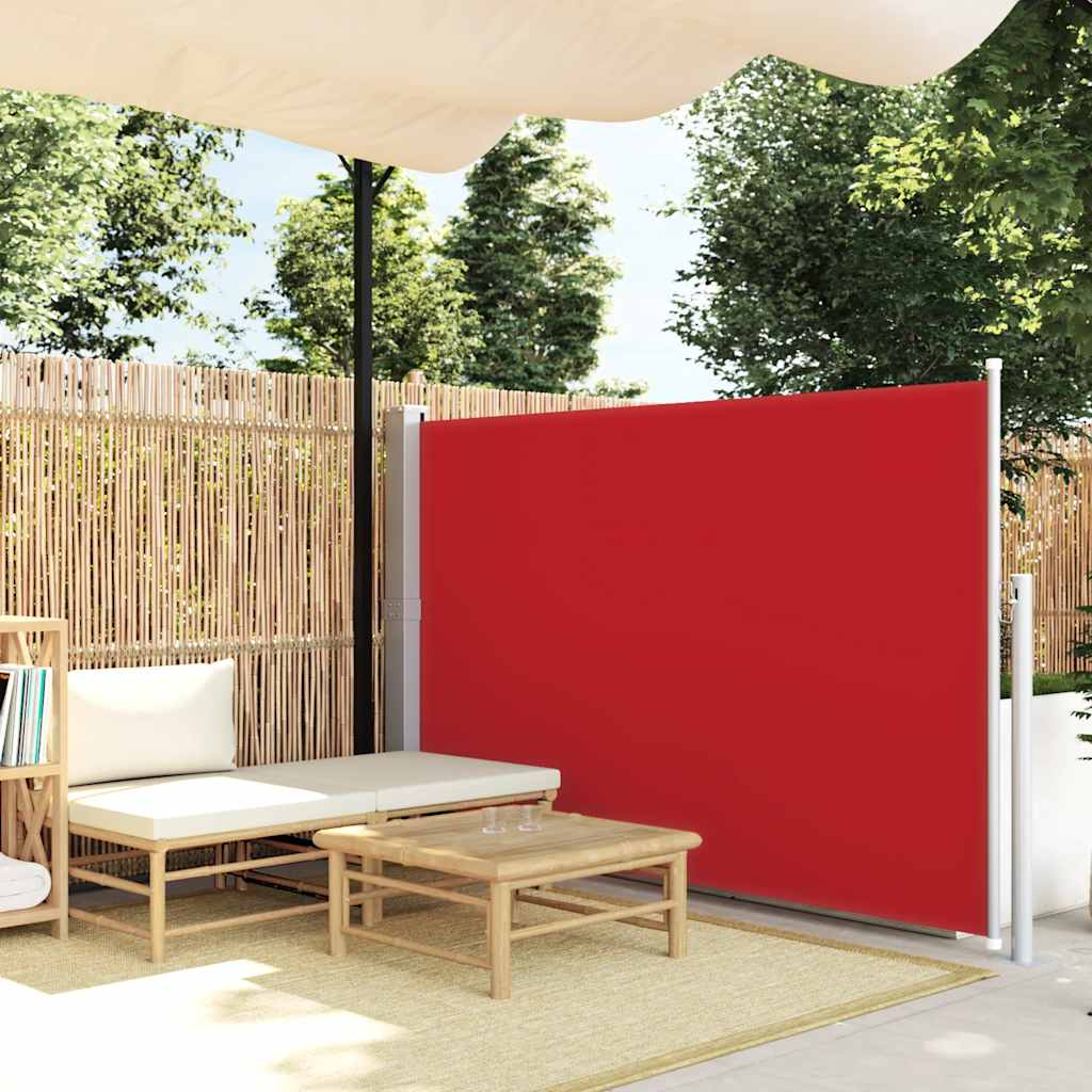 Tenda Laterale Retrattile per Patio 140x500 cm Rossa