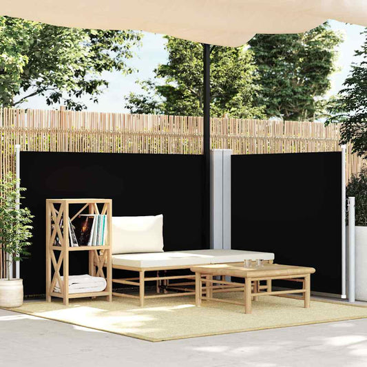 Tenda da Sole Laterale Retrattile Nera 100x600 cm - homemem39