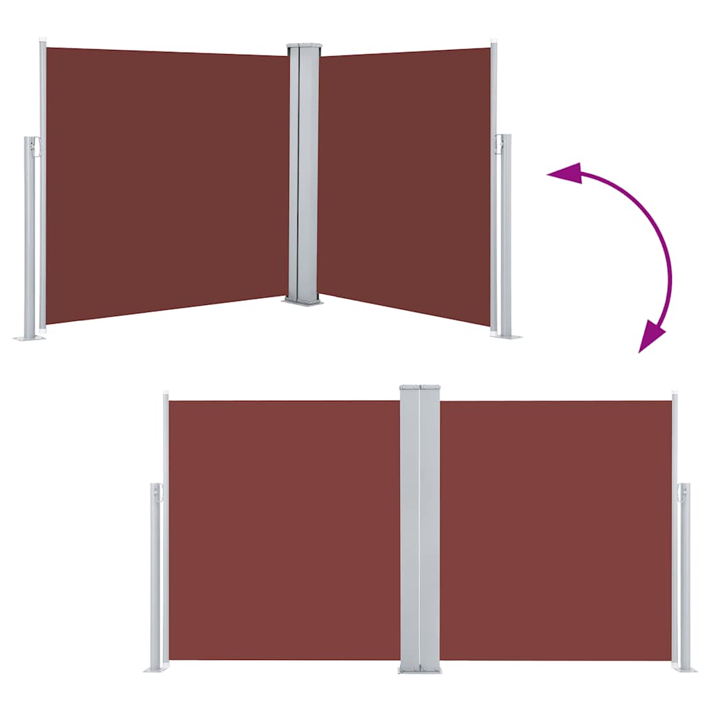 Tenda da Sole Laterale Retrattile Marrone 120x600 cm - homemem39