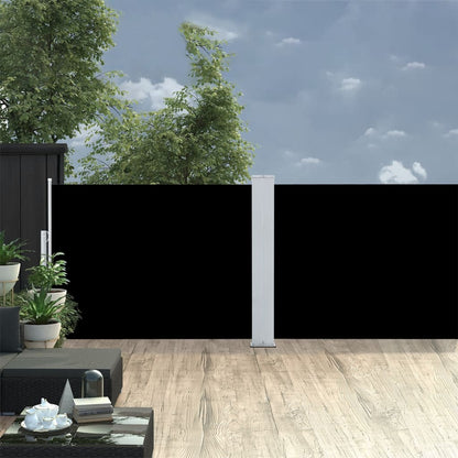 Tenda da Sole Laterale Retrattile Nera 100x1000 cm - homemem39
