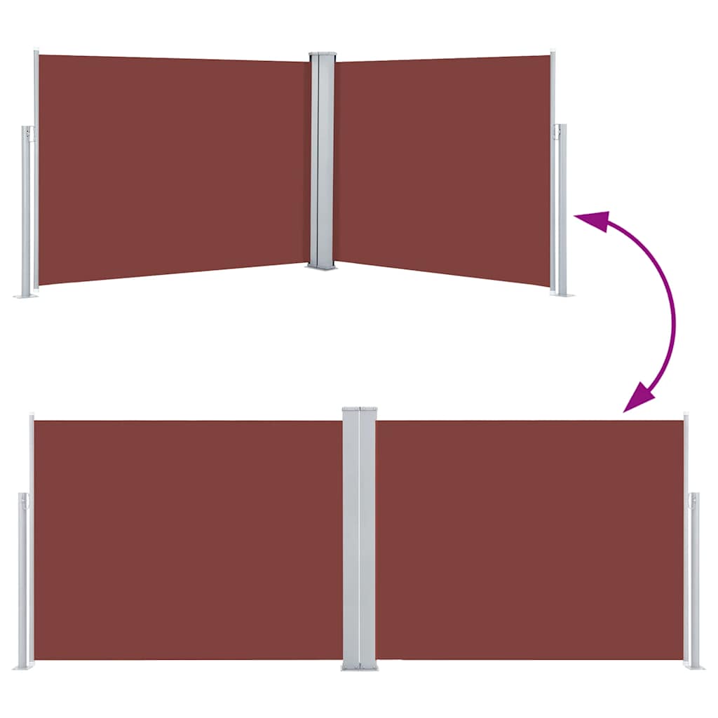 Tenda Laterale Retrattile Marrone 140x1000 cm - homemem39