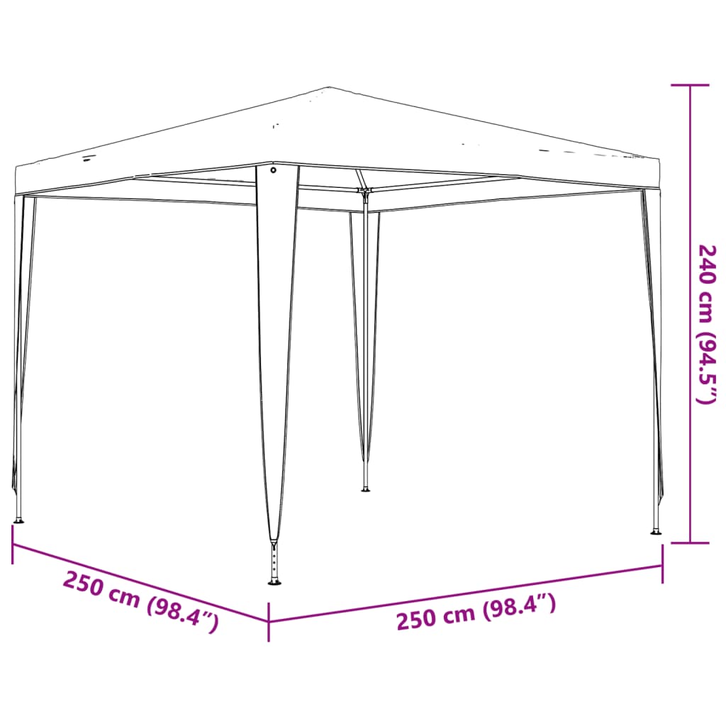 Gazebo Professionale 2,5x2,5 m Antracite 90 g/m² | homemem39