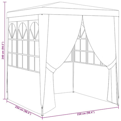 Gazebo Professionale con Pareti 2,5x2,5 m Bianco 90 g/m² | homemem39
