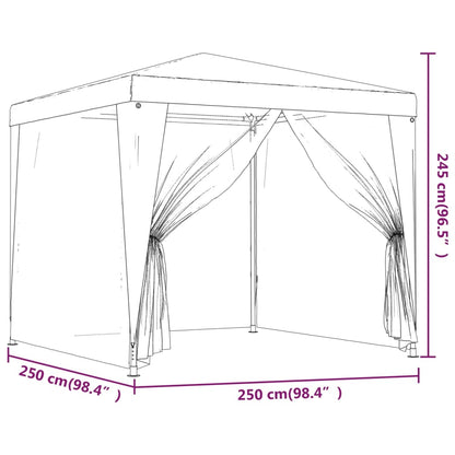 Tendone per Feste con 4 Pareti in Rete 2,5x2,5 m Bianco | homemem39